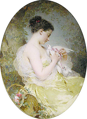 Young Girl with a Dove